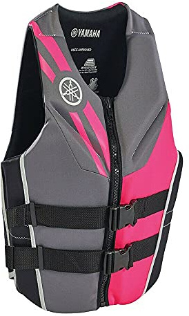 Yamaha Women's Neoprene Two-Buckle PFD Life Jacket Vest (Black/Gray/Pink, XX-Large)