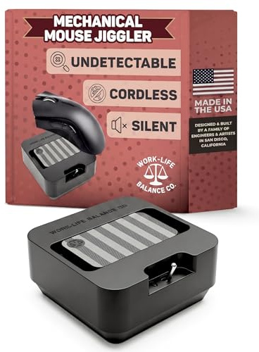 Mechanical Mouse Jiggler Undetectable Device - No USB No Software Required, Keeps Computer Awake - Cordless and Wireless Mouse Mover Works for 12-24 Months on AA Battery
