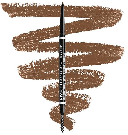 NYX Professional Makeup Micro Brow Pencil, Dual Ended With Mechanical Brow Pencil And Spoolie Brush, Vegan Formula, Shade: Ash Brown
