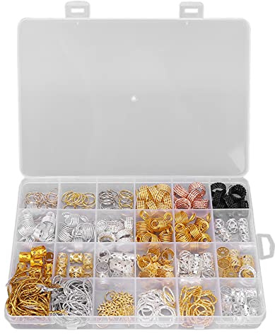 Haarbriaden-Zubehör, Haarringe Dreadlock-Perlenring-Kit, Diy, Exquisite Haarperlen, Manschetten, Haargeflecht, Ringclips, Dekorationszubehör, Haarspule, Schmuckringe für Zöpfe, Hochzeit, Haarschmuck