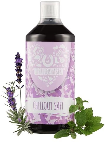 TIERLIEBHABER - Chillout Saft für Pferde | Unterstützt Pferde in Stresssituationen | Beruhigt den Magen | 1L natürlicher Kräutersaft mit Nervenkräuter für stressige und aufregende Situationen