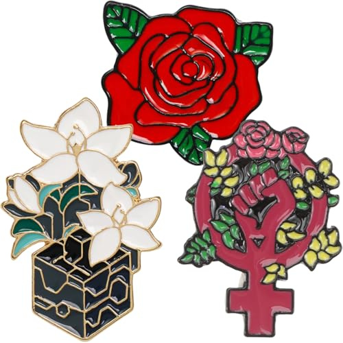 USHOBE Feministische Brosche Uterus Pin Mit Blumenmotiv Anstecker Für Kleidung Und Rucksack Feminismus Accessoire Stilvolles Geschenk Für Frauen