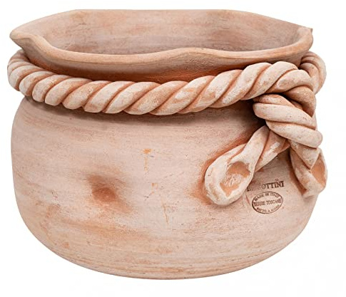 Biscottini Macetas de Exterior de 34 x 24 x 32 cm, Fabricadas en Italia, Maceta de Terracota Hecha a Mano, macetas para Plantas de Exterior
