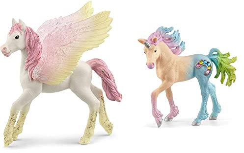 SCHLEICH 70721 Pegasus Fohlen, für Kinder ab 5-12 Jahren, BAYALA - Spielfigur & 70724 Bonbon Einhorn Fohlen, für Kinder ab 5-12 Jahren, BAYALA - Spielfigur