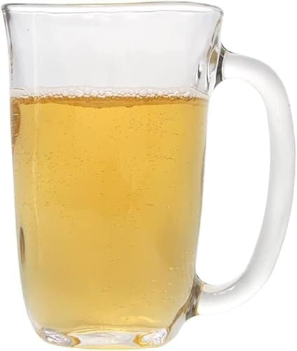 Jarra de cerveza de cristal con grabado personalizado, jarra de cerveza de cristal con grabado personalizado, jarra de cerveza de gran capacidad de 410 ml con asa, copas de vino de cristal transparent