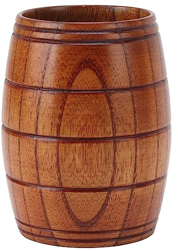 Viking Bierkrug Humpen aus Jujube Holz Tasse Becher Teetasse für Zuhause Restaurant Heiße Getränke 190 ml