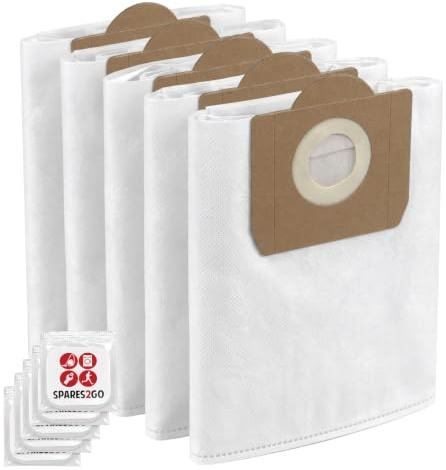 SPARES2GO Dust Bags compatible with Titan TTB350 TTB351VAC TTB430VAC TTB775VAC TTB776VAC Vacuum Cleaner (Pack of 5 + Fresheners)