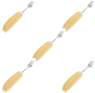 Paowsietiviity Tenedor flexible giratorio Utensilio Ayuda para comer con mango para ancianos discapacitados, Juego de 5 (como se muestra), Talla única
