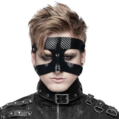 keland Nasenmaske für Sport Basketball Gesichtsmaske Kunststoff Halloween Kostüm Maske für Männer Frauen (Schwarz-003)