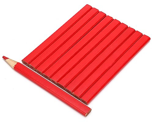 10 Stück Zimmermannsbleistift Oval-achtkant Carpenter Bleistift, Strichbreite von 1-2 mm, 175 mm lang, Markierungswerkzeug für Industrie und Handwerk