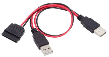 chenyang SATA 15Pin 1 auf 2 USB 2.0 Power 5V 2A Kabel für 2,5 Zoll SATA HDD SSD Festplattentreiber
