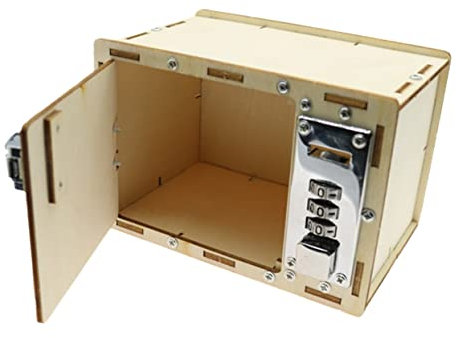 VICASKY Holz Schatzkasten Spielzeug Mit Zahlenkombinationsschloss DIY Lockbox Lernspielzeug Für Junge Mädchen Praktische Fähigkeiten Logisches Denken