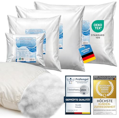 Füllwatte für Kissen; Flauschiges Polyester Füllmaterial Stopfmaterial; Kissenfüllung Stofftier- & Bastelwatte; Öko-Tex Zertifiziert (1 kg)