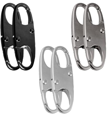 Tabanzhe Lot de 6 clips de fermeture éclair antivol pour sac à dos à double ouverture avec mousquetons en S pour voyage, sports de plein air, camping, Multicolore, taille unique