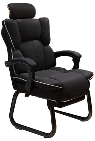 Ergonomischer Gaming-Stuhl mit Kopfstützen-Fußstütze und verstellbarer Liegefunktion für ultimativen Komfort, ideal für Zuhause und Büro (Schwarz)