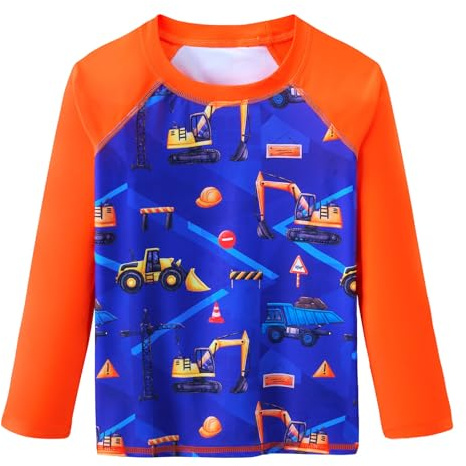 WAWSAM Bambino Maglia Nuoto UPF50+ UV Protettiva con Maniche Lunga Maglietta Rash Guard Costume da Bagno per Ragazzi Asciugatura Rapida