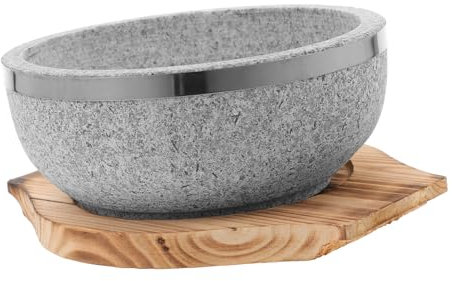 Bol de Dolsot Coréen 1 Set en Pierre et Bois, 800 Ml