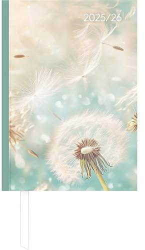 Alpha Edition - Campustimer Blowballs A6 2025/2026 – Semesterplaner A6 (ca. 10,5×14,8 cm) – Studenten- & Schülerkalender Weekly mit robustem Hardcover & Notizseiten – Motiv Pusteblume