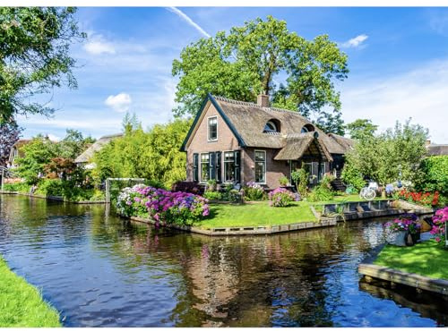 HUADADA Puzzle 1000 Teile,Klassische Puzzles Geschenk, Puzzle 1000 Teile Erwachsene-Giethoorn Niederlande