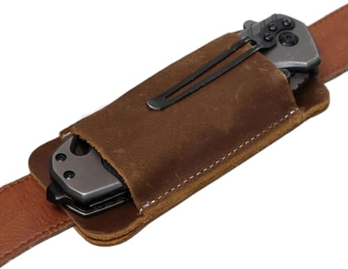 Leder-Messerscheide, Taschenmesser für Gürtel, horizontale Führung, Messerhalter, Vintage-Zubehörkoffer für Weihnachten, Geburtstage, Vater