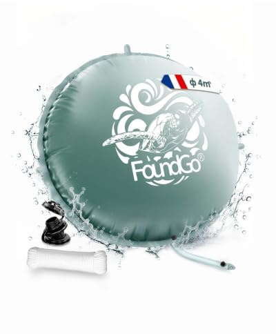 FoundGo Ø 4m Cuscino Piscina Invernale - Cuscino Gonfiabile Aria | Cuscino Piscina Invernale Gonfiabile XXL Ø4m Ultraduro e Resistente al Freddo con 2x Corde e 4x Adesivi di riparazione