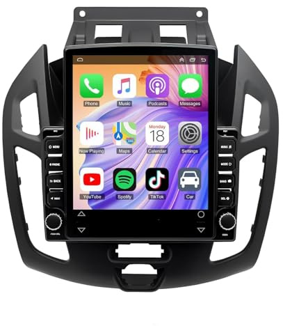 4G+64G - Double Din Car Stereo Radio for Ford Transit Connect 2014 2015 2016 2017 2018 with CarPlay Android Auto,9.7 HD Touch Screen Car Audio Receiver GPS Bluetooth WiFi SWC FM AUX-in,Backup Camera