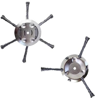 5.9 Inch 150mm OD & 1.95Inch 5mm ID Steel Wire Grass Trimmer Head, Knotted Brush Wheel Universal Fit for Gasoline Strimmer, Lawn Mower Weed Remover 6 head 1pcs