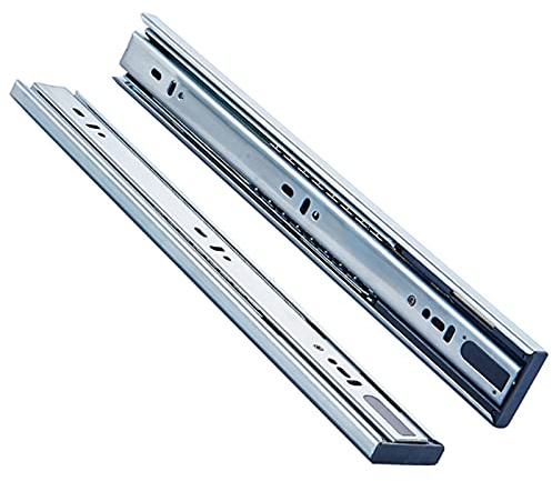 1 Pair Slide Track Rollers Open Box Push-Style Ball Bearing Guides Side Mount for Cabinets & Shelves Heavy-Duty Steel Railing System
