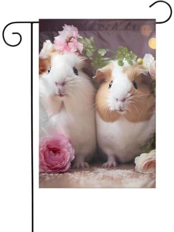 HYTTER Joli drapeau de jardin imprimé cochons d'Inde 30,5 x 45,7 cm pour jardin, terrasse, balcon