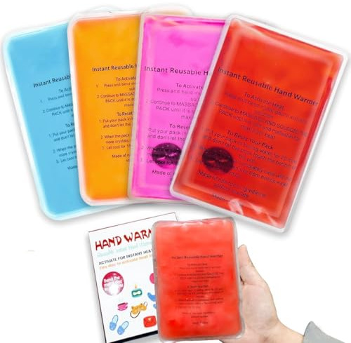 Chauffe-mains réutilisable avec poche en gel pour le camping, l'extérieur, l'intérieur, le travail, les études, le camping, cadeaux chauds