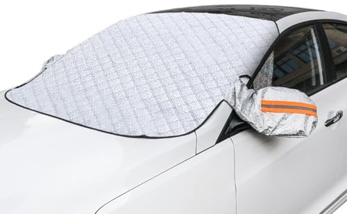 KLVGTIFS Protector de Parabrisas, Universal Cubierta Magnética de Parabrisas para Invierno con 5 Magnético, Funda Plegable Protector Luna Coche Hielo Protege de Hielo, Nieve Viento, Lluvia, 147x108cm