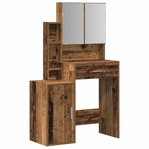 Eleganz Tocador con puerta de madera vieja, 80 x 35 x 132 cm, muebles de dormitorio de madera, elegante y ahorra espacio para espacios pequeños