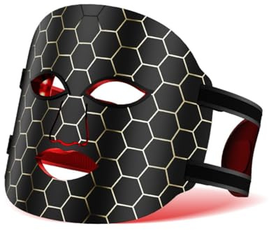 Ansiktsmask för LED-ljusterapi, rött ljus ansiktsbehandlingsenhet med 96 lamppärlor, anti-åldrande hudvårdsverktyg med ögonskydd och justerbar rem