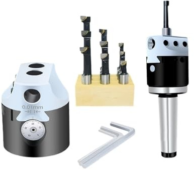 1pc -F1 2/3/4 inch 50/75/100mm F1 Type Boring Head 12/18/25mm Lathe Boring Bar Milling Holder for Milling Machine Tools + Hex Wrenche(BT30 Tool Holder)