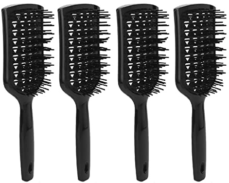 NDiyueAa Brosse à cheveux ventilée pour démêlage, séchage rapide, légère, portable, ensemble de 4 pièces pour femmes avec cheveux épais et bouclés, brosse à palette en plastique