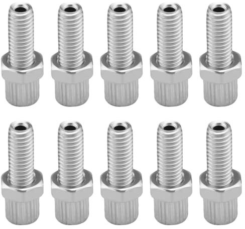 10Pcs M6 Bike Brake Barrel Adjuster Bolts, 25mm Steel Cable Tension Adjuster Screws For Bicycle Motorcycle Scooter Brake Lever And Caliper Systems, Silver Brake Cable Adjuster Kit