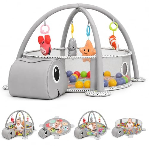 GREENSAPPIRE Extra Large Baby Playmat with Baby Gym Soft Padded Activity