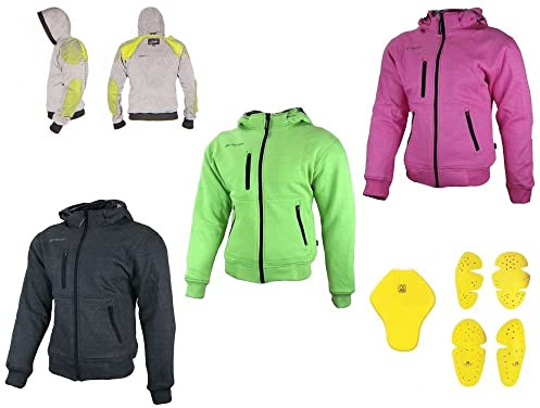 HEYBERRY Damen Hoody Motorradjacke Roller Hoodie mit Aramid Anthrazit Gr. L