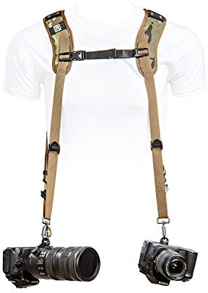 Black Rapid Doppia cinghia per fotocamera, motivo mimetico per diversi terreni, per 1 o 2 videocamere