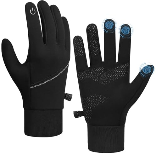 Natugloe Running Gloves Touchscreen Anti-Slip Winter Lightweight Thermal Liner Gloves Men Women for Sports Cycling
