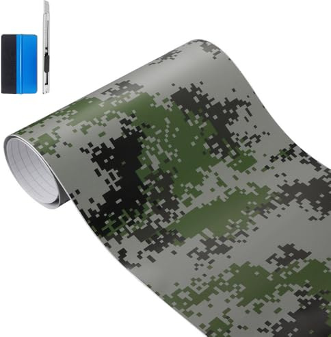NewL Camo vinylfilm kamouflage bilfilm för bil styling cykel dator laptop scooter motorcykel (digital grön, 30 cm x 150 cm)