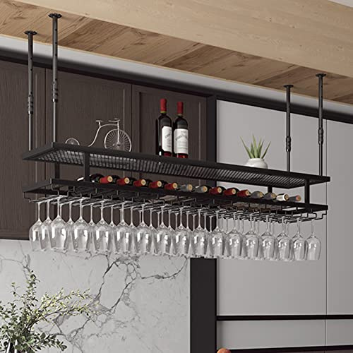 DASHADAO Estante para Copas de Vino para decoración de Techo, Soporte para Colgar Botellas de Vino, para Debajo del gabinete, Bares, restaurantes, cocinas, Soporte para Copas, Estante para