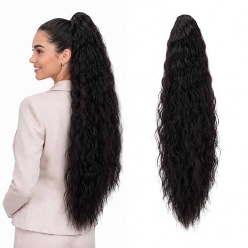 CAISHA 70cm Clip On Haarteil Zopf Pferdeschwanz Dunkelbraun H706