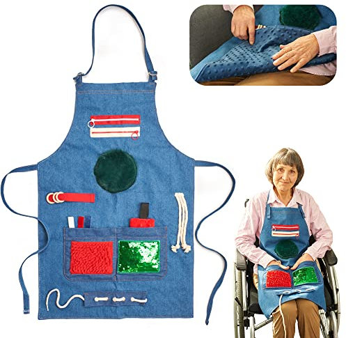 Tablier Sensoriel | Couverture Sensorielle Démence | Activités Calmantes Pour Personnes Agées | Produits Pour Personnes Agées Démentes | Fidget Apron | d'Alzheimer, Démence, Syndrome d'Asperger