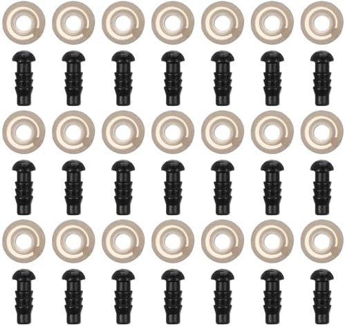 Beavorty Augen Für Häkeltiere 3mm 100 Stücke Augen Dichtung DIY Schwarz Sicherheitsaugen Schraube Augen Unterlegscheiben Für Plüschtier Puppen Puppenherstellung 5Mm Puppenaugen Zum Stecken 7mm