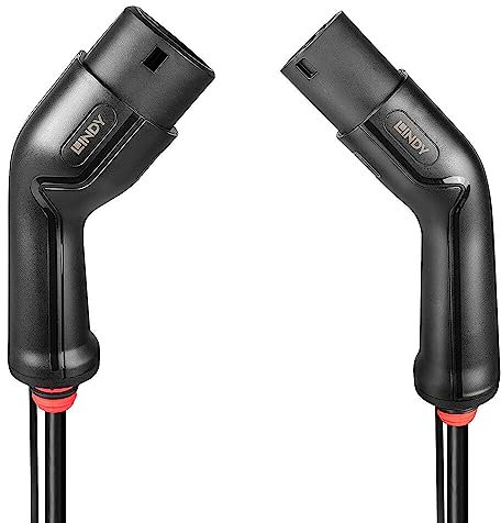LINDY 30112 5m Ladekabel Typ 2 für E-Fahrzeuge, 22kW, 3-phasiges Laden für E-Fahrzeuge und Plug-in-Hybride