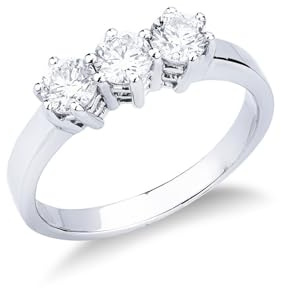 GV GIOIELLI DI VALENZA Anello modello Trilogy in Oro bianco 18k con Diamanti ct. 0,75.