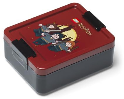 Room Copenhagen LEGO Lunch Box con Scomparti | Contenitore per Alimenti Resistente e Divertente | Ideale per Scuola, Snack e Viaggi | Lavabile in Lavastoviglie, rosso & grigio