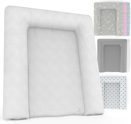 Baby'ness Wasserfest Wickelauflage - 75x85 cm - Hochwertig, Abwischbar, Leicht zu Reinigende - Erweitern Sie Ihren Wickelbereich mit Wickelunterlagen - Einfarbig Weiß