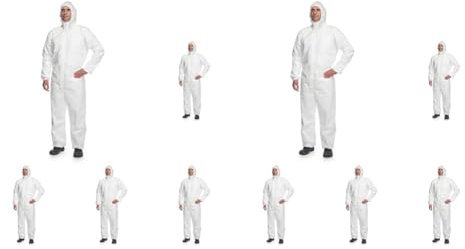 DuPont ProShield 20 Combinaison de protection à capuche catégorie III, type 5 et 6 Blanc Taille L (Lot de 2)